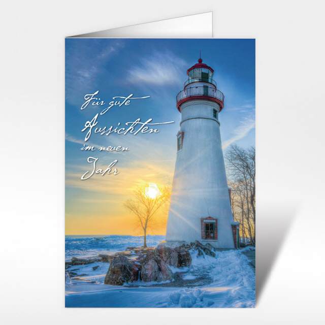 Neujahrskarten mit Leuchtturm