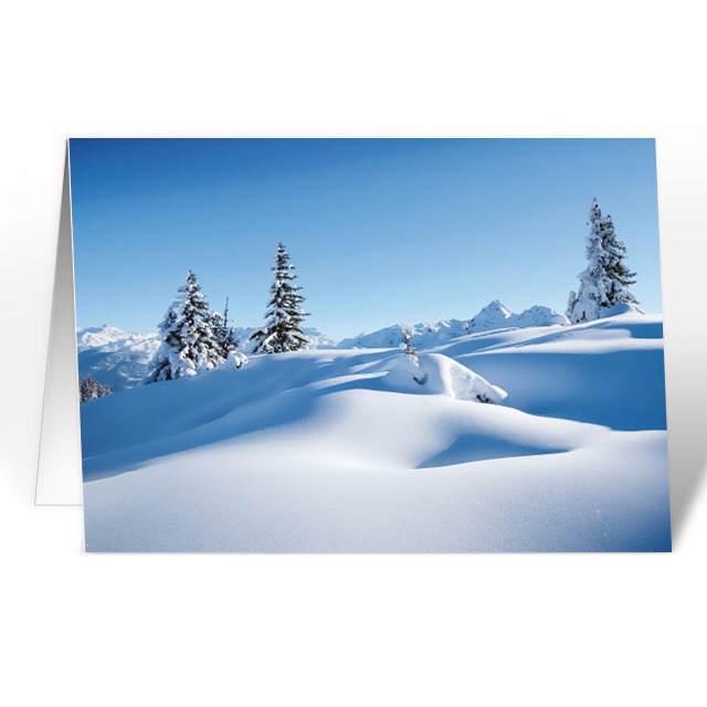 Weihnachtskarten mit Schneeberge, A5 quer