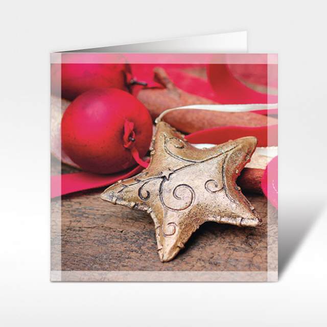 Weihnachtskarten "goldener Stern, 150 x 150"