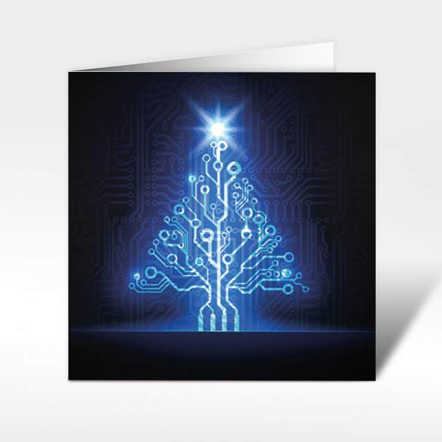 Weihnachtskarten "Tannenbaum Printplatte"