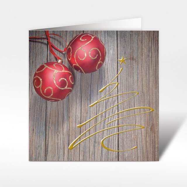 Weihnachtskarten "Weihnachtsbaum in gold"