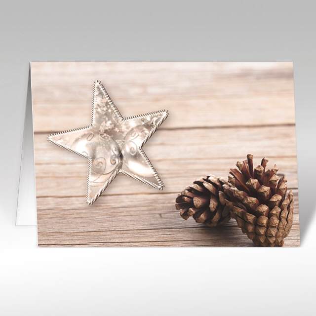 Weihnachtskarten "Tannenzapfen mit Sternenzauber"
