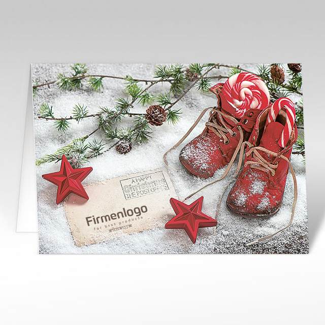 Weihnachtskarten "Post vom Nikolaus" mit Logo