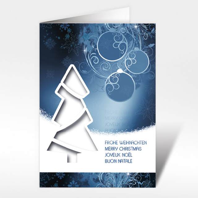 Weihnachtskarten mit Weihnachtsbaum Stille Nacht