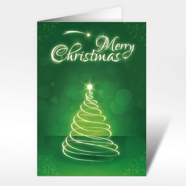 Weihnachtskarten mit Tannenbaum Merry Christmas
