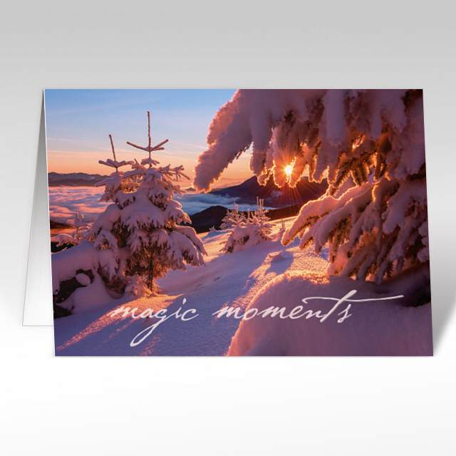 Weihnachtskarten mit "Landschaft, magic moments"
