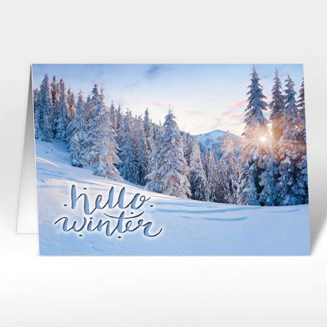 Weihnachtskarten "Landschaft, hello winter 2"