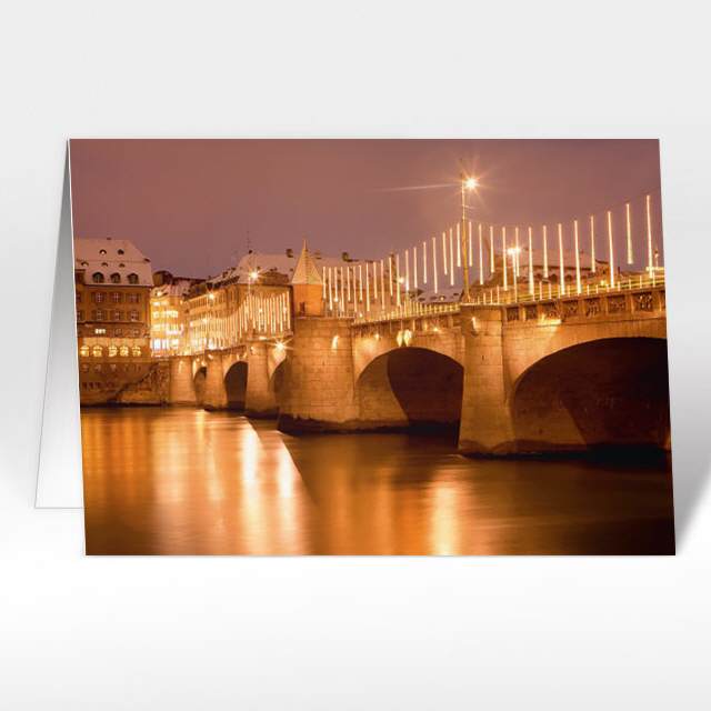 Weihnachtskarte "Stadt Basel, Mittlere Brücke"