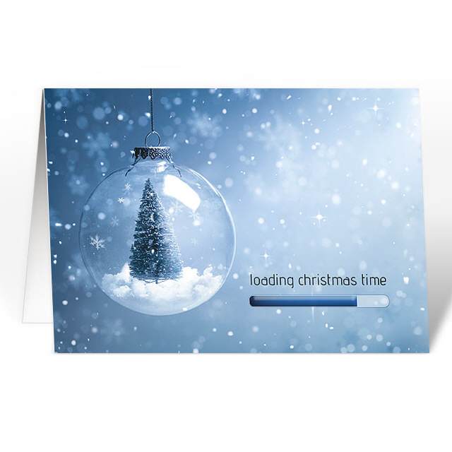 Weihnachtskarten "loading christmas time"