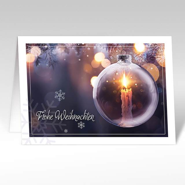 Weihnachtskarten mit Glaskugel-Kerze
