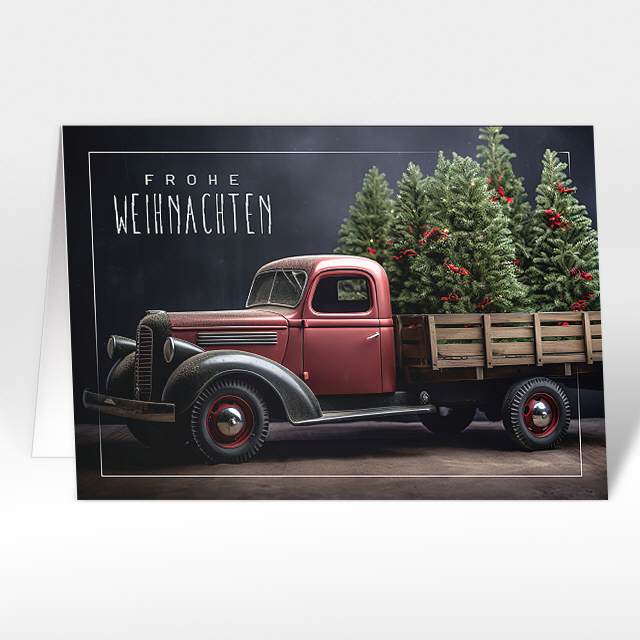 Weihnachtskarten "Retro Weihnachtstruck"