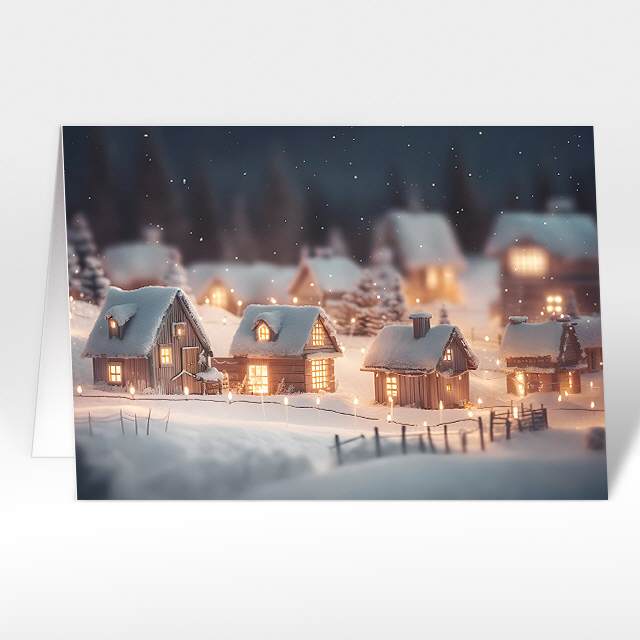 Weihnachtskarten "christmas village" A6
