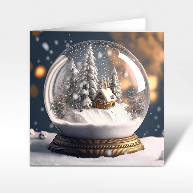 Weihnachtskarte "Schneekugel" 12x12