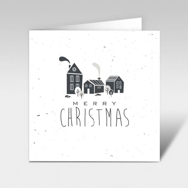 Weihnachtskarte "christmas village" 12x12