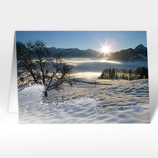 Weihnachtskarten mit Nebelmeer, A5 quer