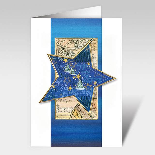 Weihnachtskarten "mit Sternenzauber in gold"