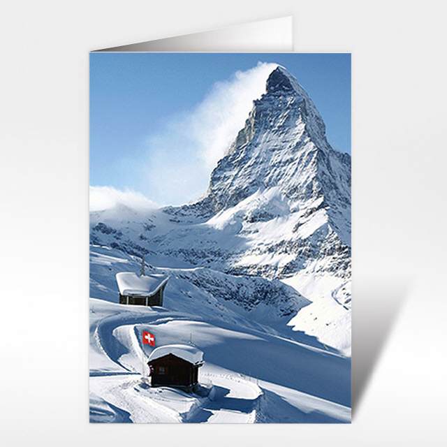Weihnachtskarten von Zermatt Matterhorn, A5 hoch