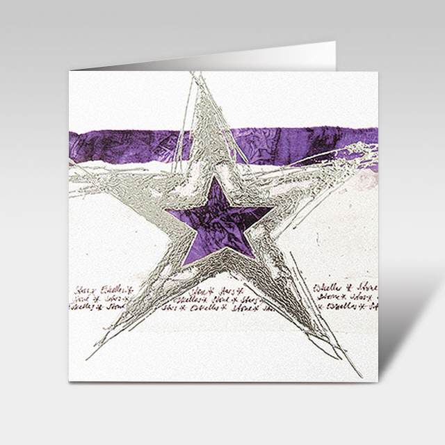 Weihnachtskarten "Grosser Stern" violett