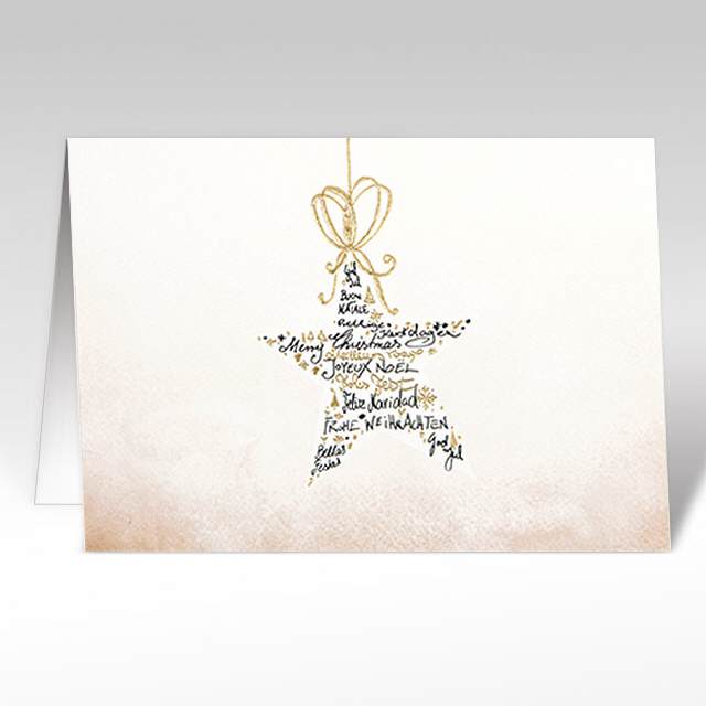 Weihnachtskarten "mit goldenem Sternenzauber"