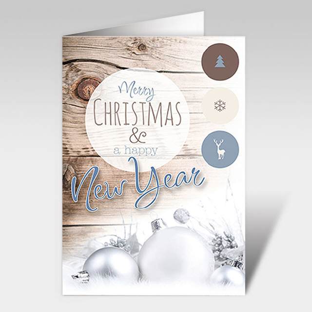 Neujahrskarten "Holzfeeling" Weihnachten
