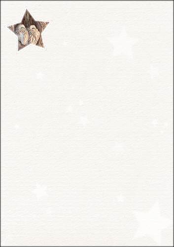 Weihnachtsbriefpapier "Eulen im Baumhaus"