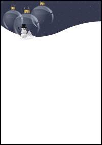 Weihnachtsbriefpapier Schneemann in Glaskugel