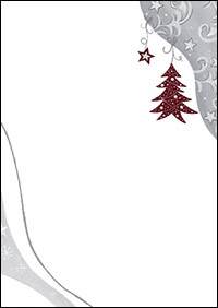 Weihnachtsbriefpapier Tannenbaum und Sterne