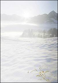 Weihnachtsbriefpapier Schneeberge Nebelmeer
