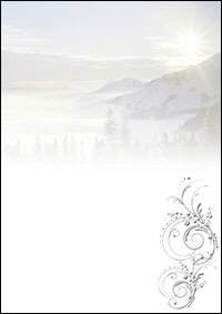 Weihnachtsbriefpapier Abendsonne im Winter