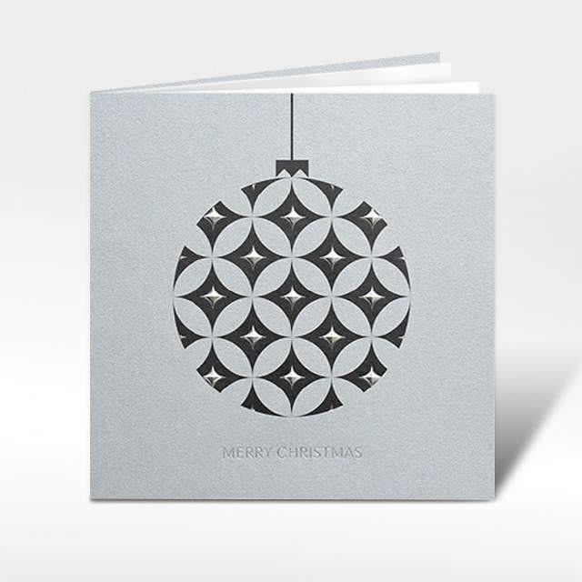 Weihnachtskarten "Weihnachtskugel im Silverlook"