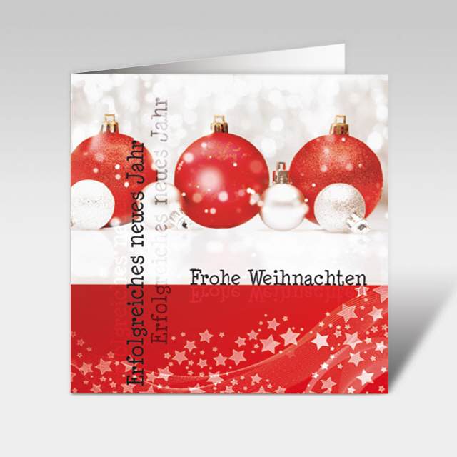Weihnachtskarte "Kugelzauber, 150 x150 mm"