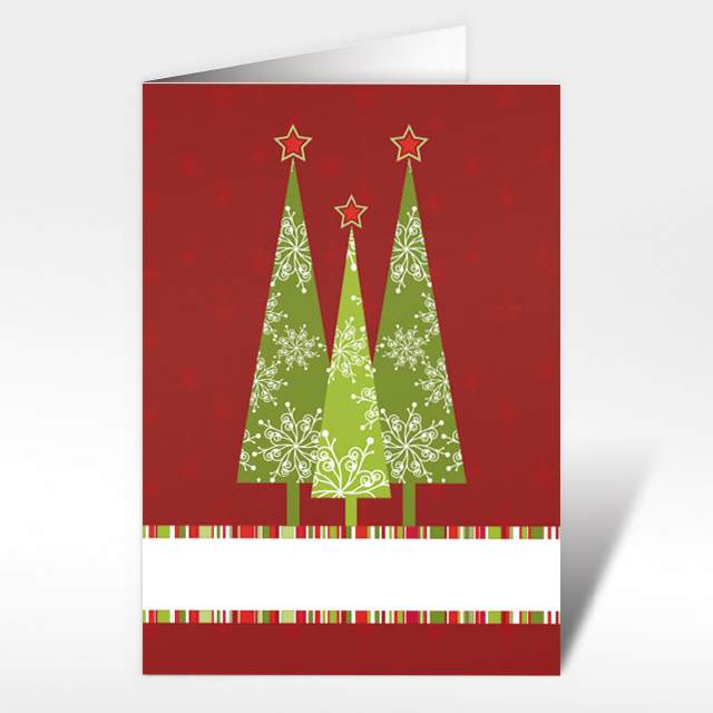Weihnachtskarte mit Tannenwald, A5 hoch