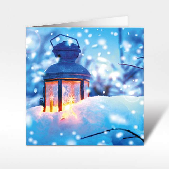 Weihnachtskarten "Laterne im Schnee"