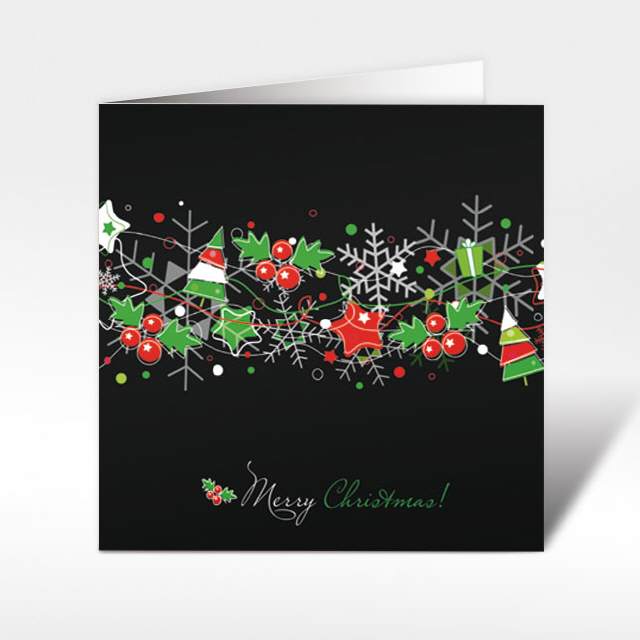 Weihnachtskarten mit Weihnachtsgirlande, 150 x 150