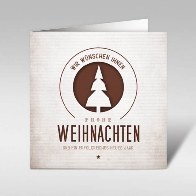 Weihnachtskarten "tree art braun"