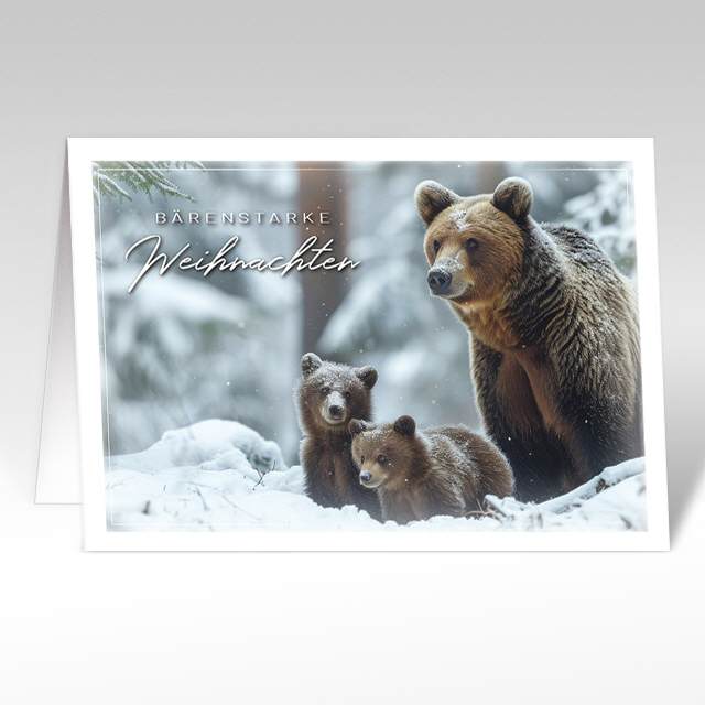 Weihnachtskarten "Bär mit Nachwuchs"