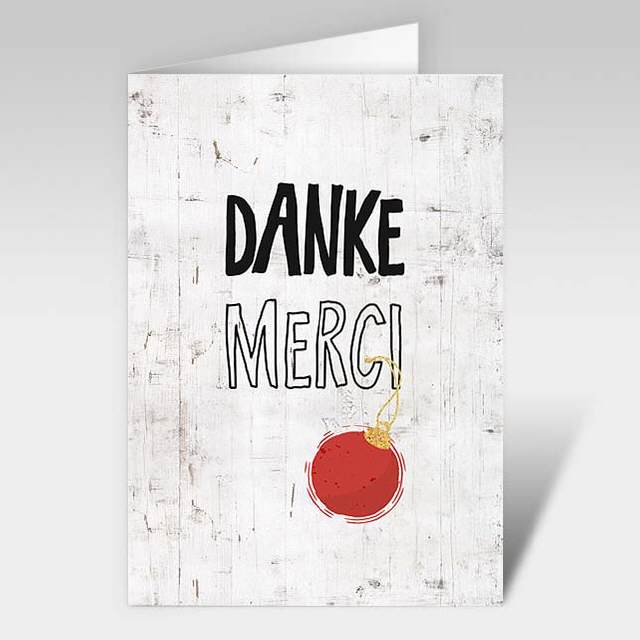 Weihnachtskarten "Danke - Merci"