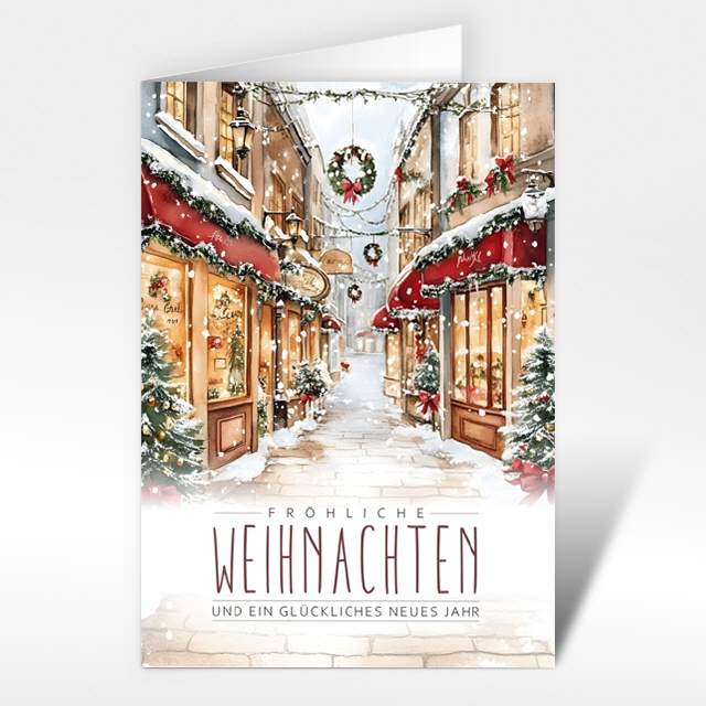 Weihnachtskarte "Altstadt-Weihnacht" deutsch