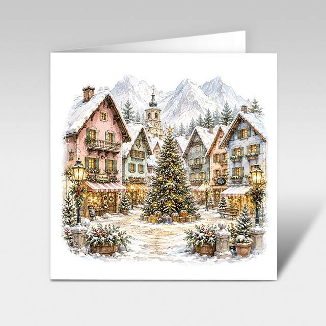 Weihnachtskarten "idyllisches Winterdorf"