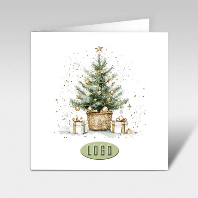 Weihnachtskarte "Weihnachtsmagie" mit Logo