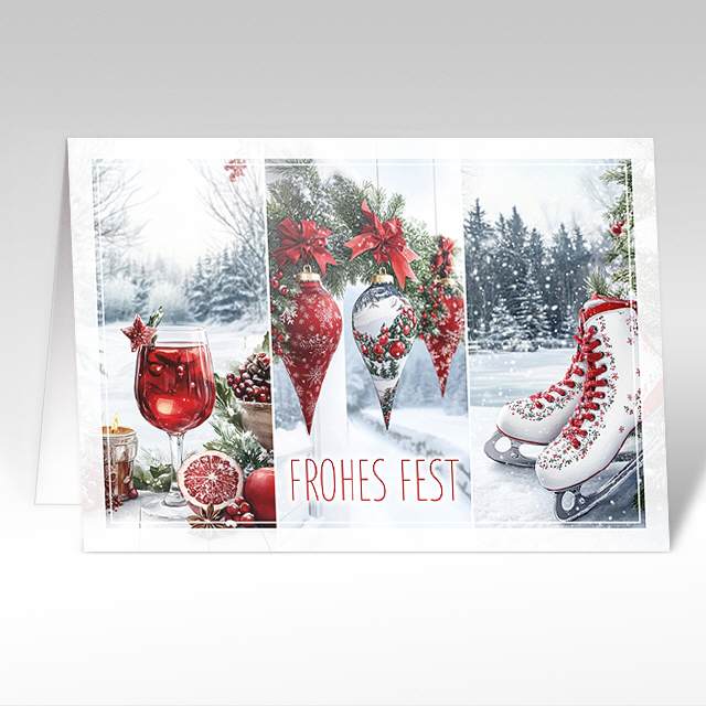 Weihnachtskarte Frohes Fest - Winterliche Vielfalt