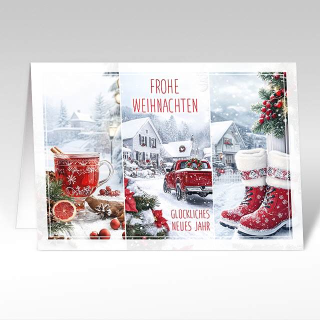 Weihnachtskarten "Winterliche Festgr&uuml;sse" deutsch