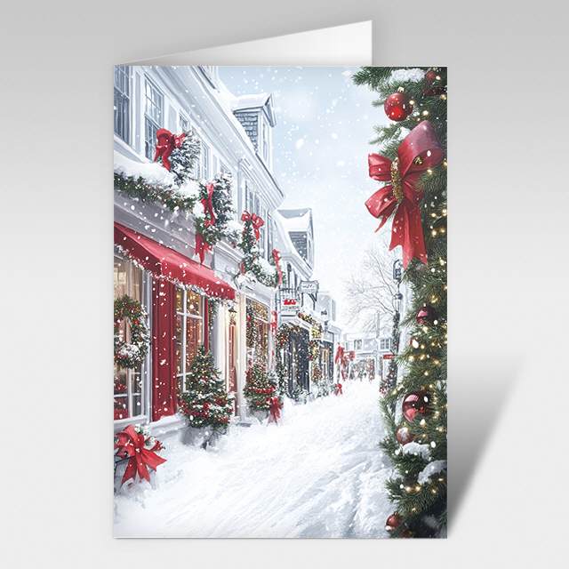 Weihnachtskarten "Festliche Wintergasse" A6
