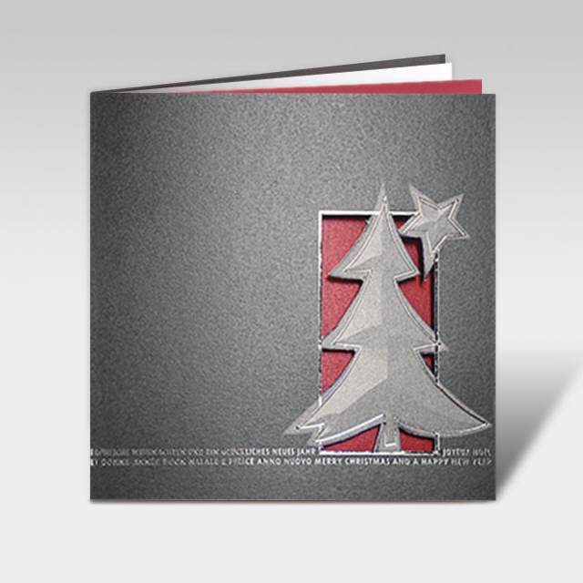Weihnachtskarten "Silver Tree" 150 x 150