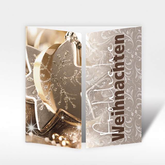 Weihnachtskarte mit Pearllack, 150 x 150 mm