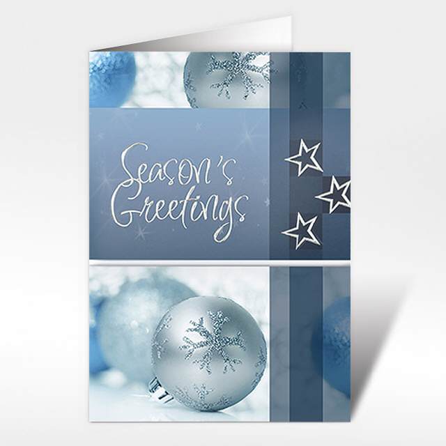 Weihnachtskarten "Season's Greetings, silber, A5"