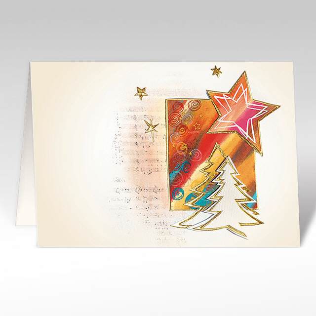 Weihnachtskarten "Bunte Feier" A5 quer