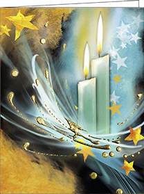 Weihnachtskarte, Kerzenkunst, 140 x 180