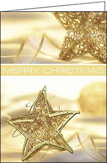 Weihnachtskarte, Sterne, gold, A5 hoch