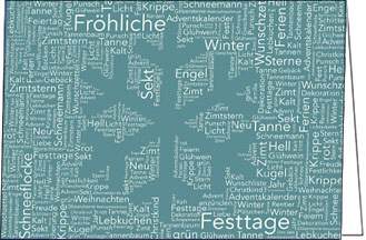 Weihnachtskarte, Eisblume im Texthintergrund, A5